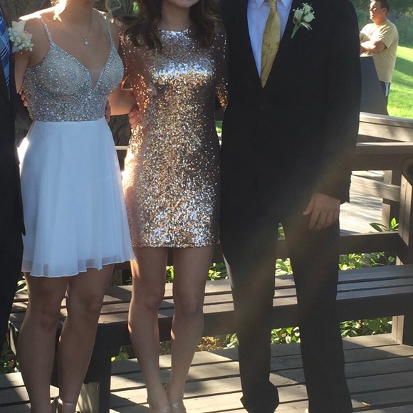 Nordstrom Gold Sequin Dress sz small - Picture 3 of 5